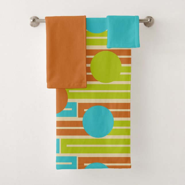 Vert citron, Cannelle Brown, Rectangles Turquoise  (En situation)