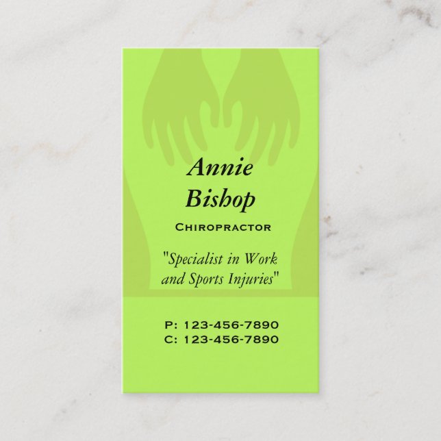 Vert de carte de visite professionnelle de visite (Devant)