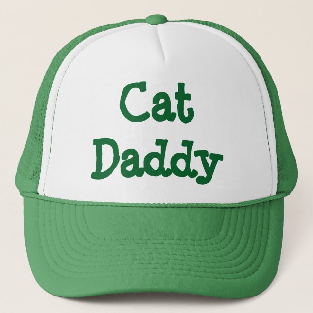 Vert de casquette de camionneur de papa de chat (Devant)