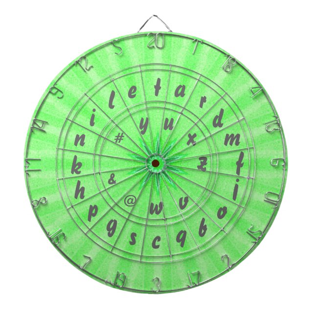 Vert de Cible de flechettes d'alphabet de jeu de (Devant)