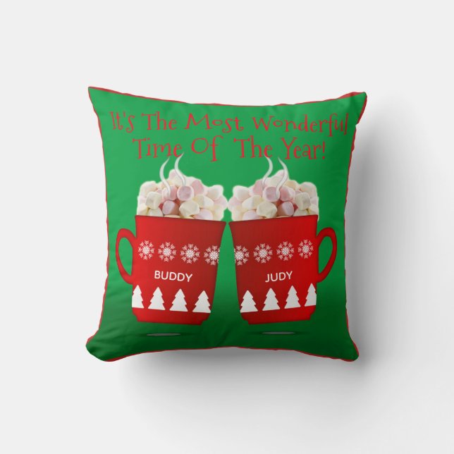 vert de coussin de chocolat chaud de guimauve de (Recto)