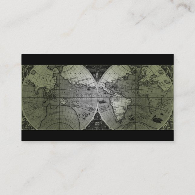 Vert de globe de carte du monde de carte de visite (Devant)