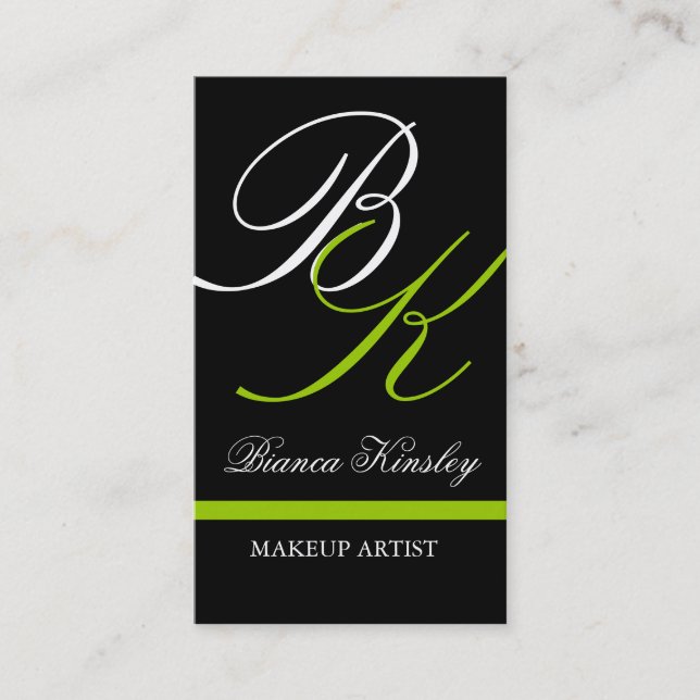 Vert de maquilleur de cartes de visite de (Devant)