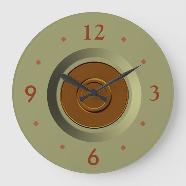 Vert de mousse simple avec les horloges bronzages (Recto)