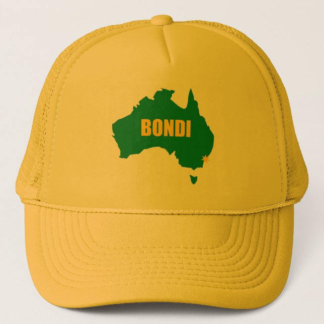 Vert de plage de Bondi et casquette de carte d'or (Devant)
