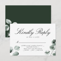 Vert et Eucalyptus Scripté RSVP Green