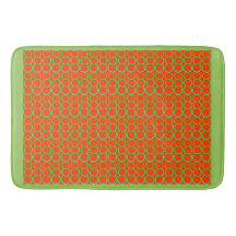 VERT ET ORANGE ENTOURE LE TAPIS DE BAIN