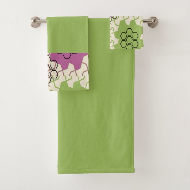 Vert et Rose Hexagonal  (En situation)