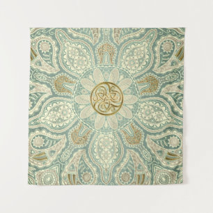 Vert et tapisserie de mandala de Triskele de