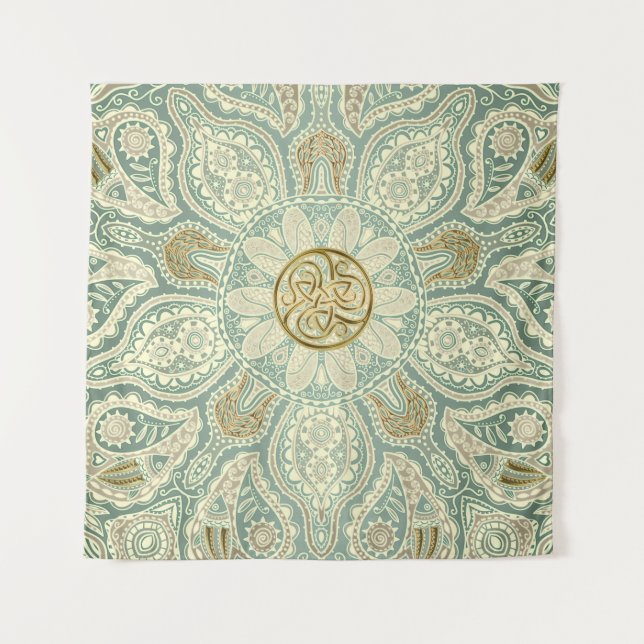 Vert et tapisserie de mandala de Triskele de (Devant)