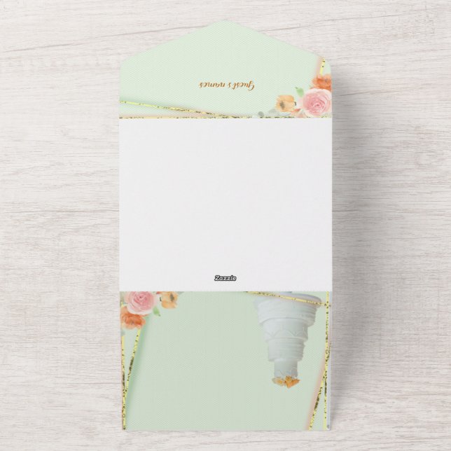 ** vert Faire-part de mariage (Dehors)