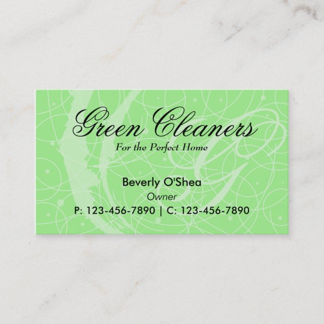 Vert flamand de carte de visite professionnelle de (Devant)