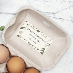 Vert Floral Agritourisme Poulet Oeuf Carton Produi