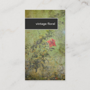 Vert floral vintage élégant de carte de visite d