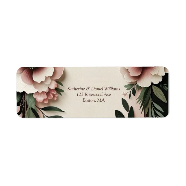 Vert foncé luxuriant et rose pâle Mariage floral (Devant)