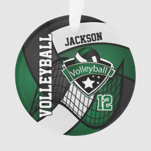 Vert foncé, noir et blanc de volley-ball 🏐