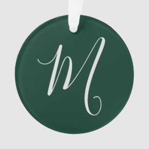 Vert foncé uni élégant moderne monogramme propre n