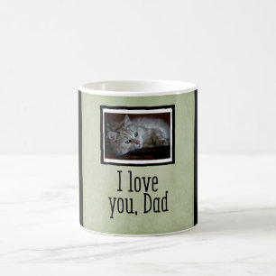 Vert je t'aime, tasse faite sur commande de photo