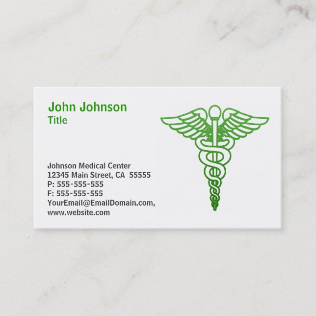 Vert Médicale de carte de visite (Devant)