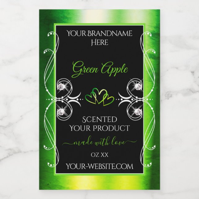 Vert moderne éblouissant produit Étiquette Bijoux  (Étiquettes simples)