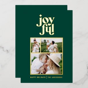 vert moderne joyeuse 3 photo foil vacances
