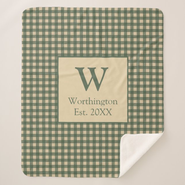 Vert Monogram Tan Beige Buffalo Plaid Country   (Devant)