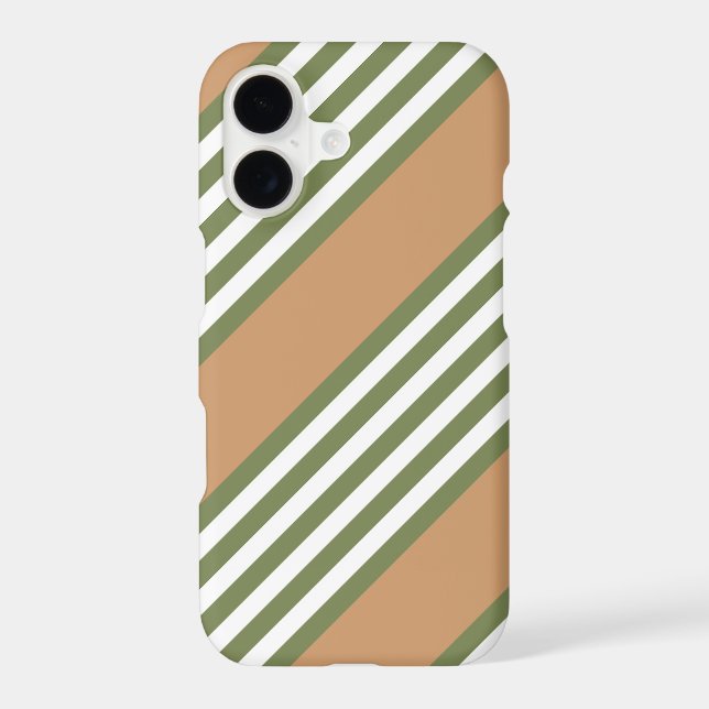 Vert olive et blanc motif cinq rayures avec brun c (Verso)