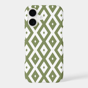 Vert olive et motif en losange blanc