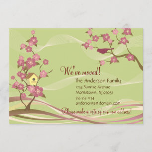 Vert plat de carte de faire-part mobile de Chambre