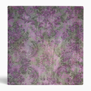 Vert pourpre de classeur floral vintage de damassé
