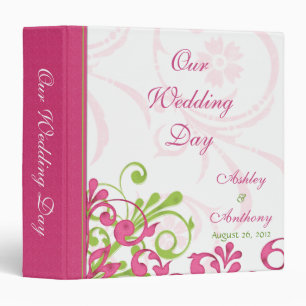 Vert rose blanc Abstrait Mariage Classeur 