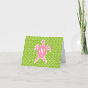Vert rose décoré d'un monogramme Quatrefoil de
