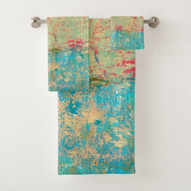 Vert rouge de turquoise de peinture de texture (En situation)