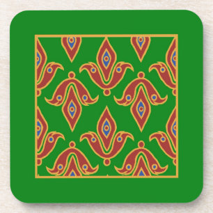 Vert, Rouge, Fleur de lys Dessous de verre de lièg