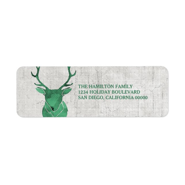 Vert Russe Aquarelle Deer Holiday (Devant)