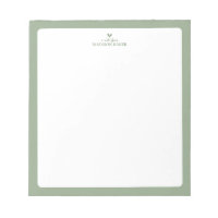 Vert sage | Bloc-notes personnalisé au coeur simpl