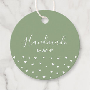 Vert sage Étiquette Cartes, Emballage artisanal