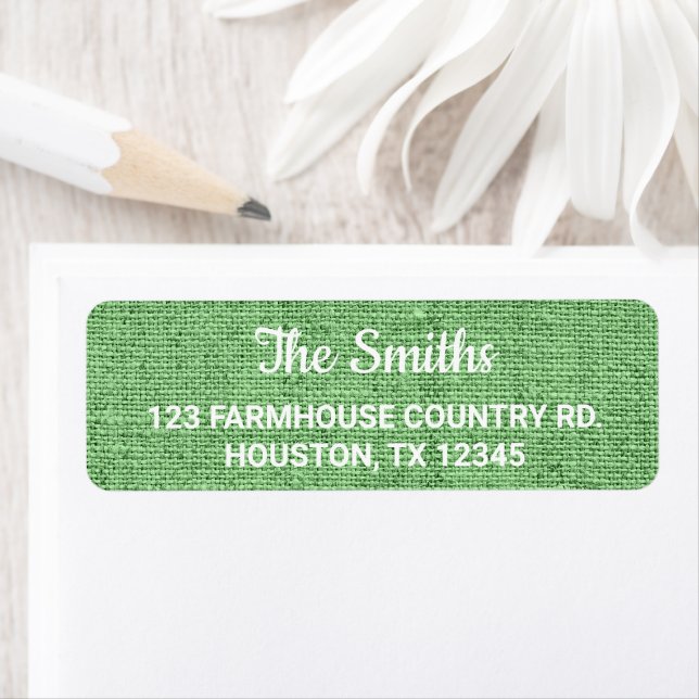 Vert Sauge Burlap Moderne Rustique (En situation)