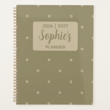 Vert sauge Floral Minimaliste Année scolaire