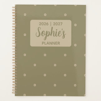 Vert sauge Floral Minimaliste Année scolaire