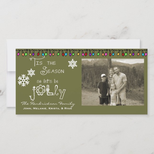 Vert Soyons Jolly Noël Carte photo de vacances (Devant)