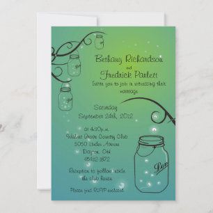 Vert Teal de faire-part de mariage de luciole de
