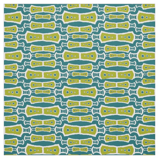 Vert Turquoise blanc Abstrait tissu de conception  (Échantillon)