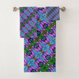 Vert turquoise violet Design abstrait