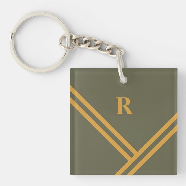 Verte Mango Stripes Trending Colors Monogramme (Devant)