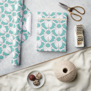 Vertebra on Cyan Wrapping Paper