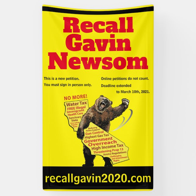 Vertical 3ft x 5ft recallgavin2020 banner (Vertical)