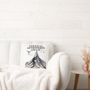Vertical Adventures Await Throw Pillow