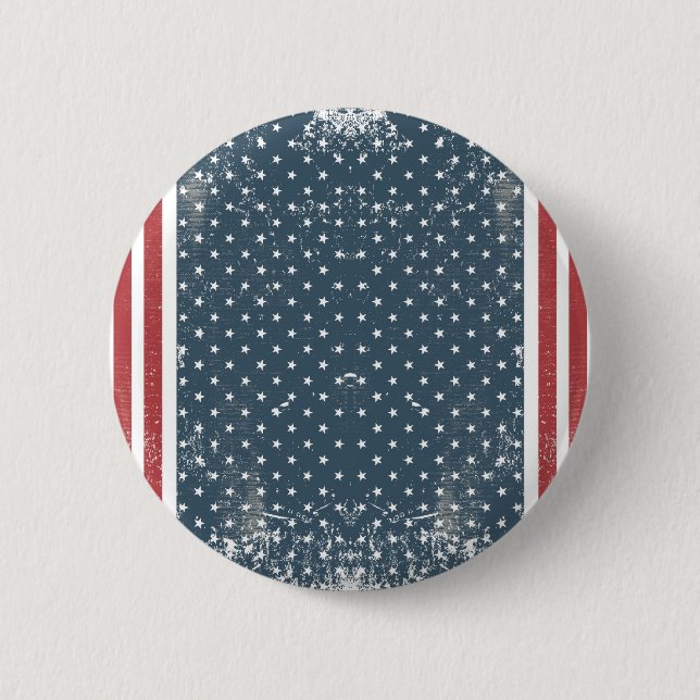 vertical american flag 2 inch round button (Front)