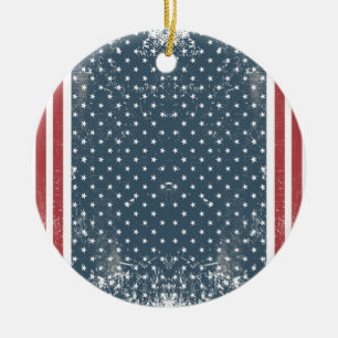 vertical american flag ceramic ornament